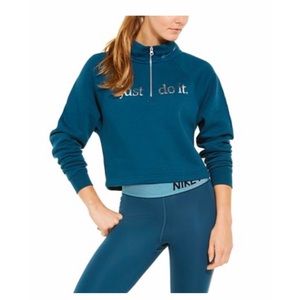 Nike Shine Metallic Graphic Half-Zip Top Large